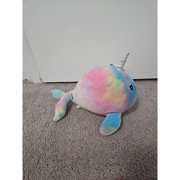 Squishmallows Natalie the Narwhal Tie Dyed Pastel Plush Stuffed Animal Toy Girls - Picture 4 of 6